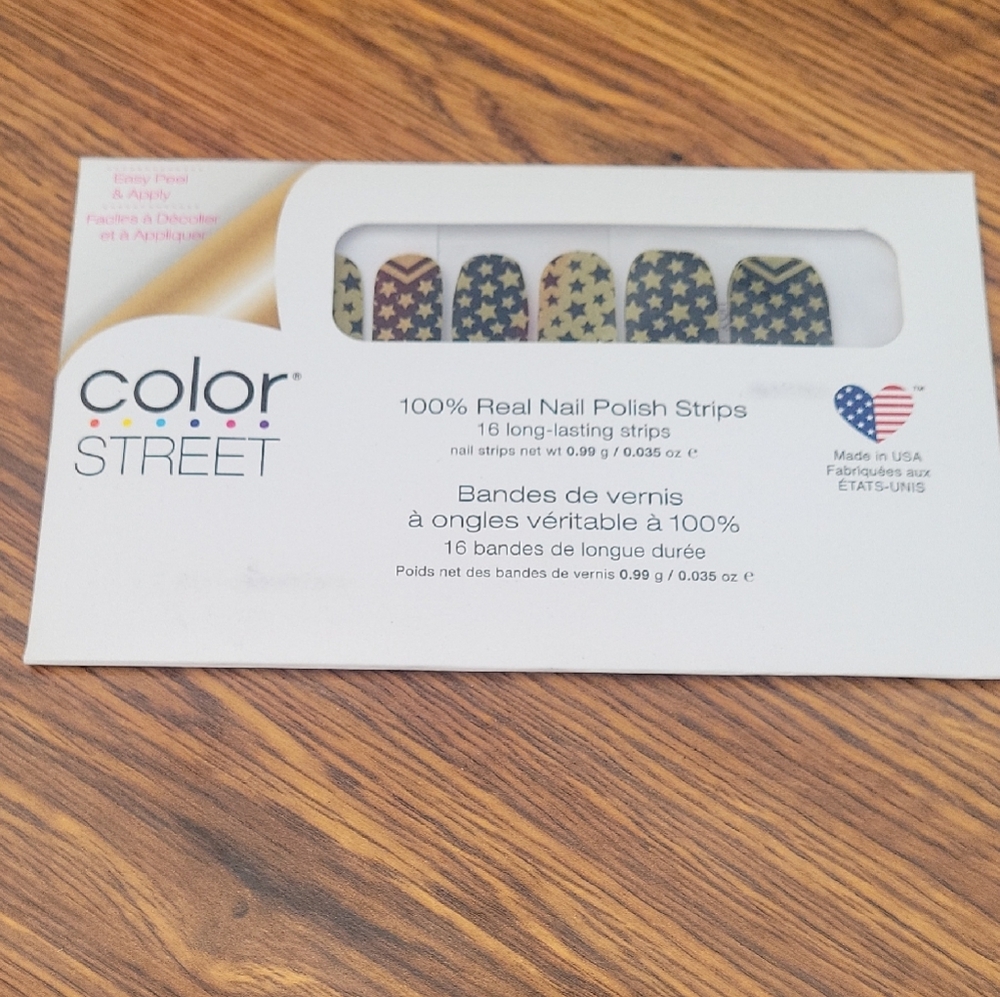 Color Street Nail Strips - Black with Gold Stars